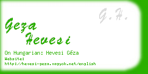 geza hevesi business card
