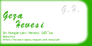 geza hevesi business card